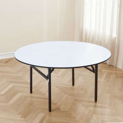 White Round Folded Folding Elegant Banquet Table Set